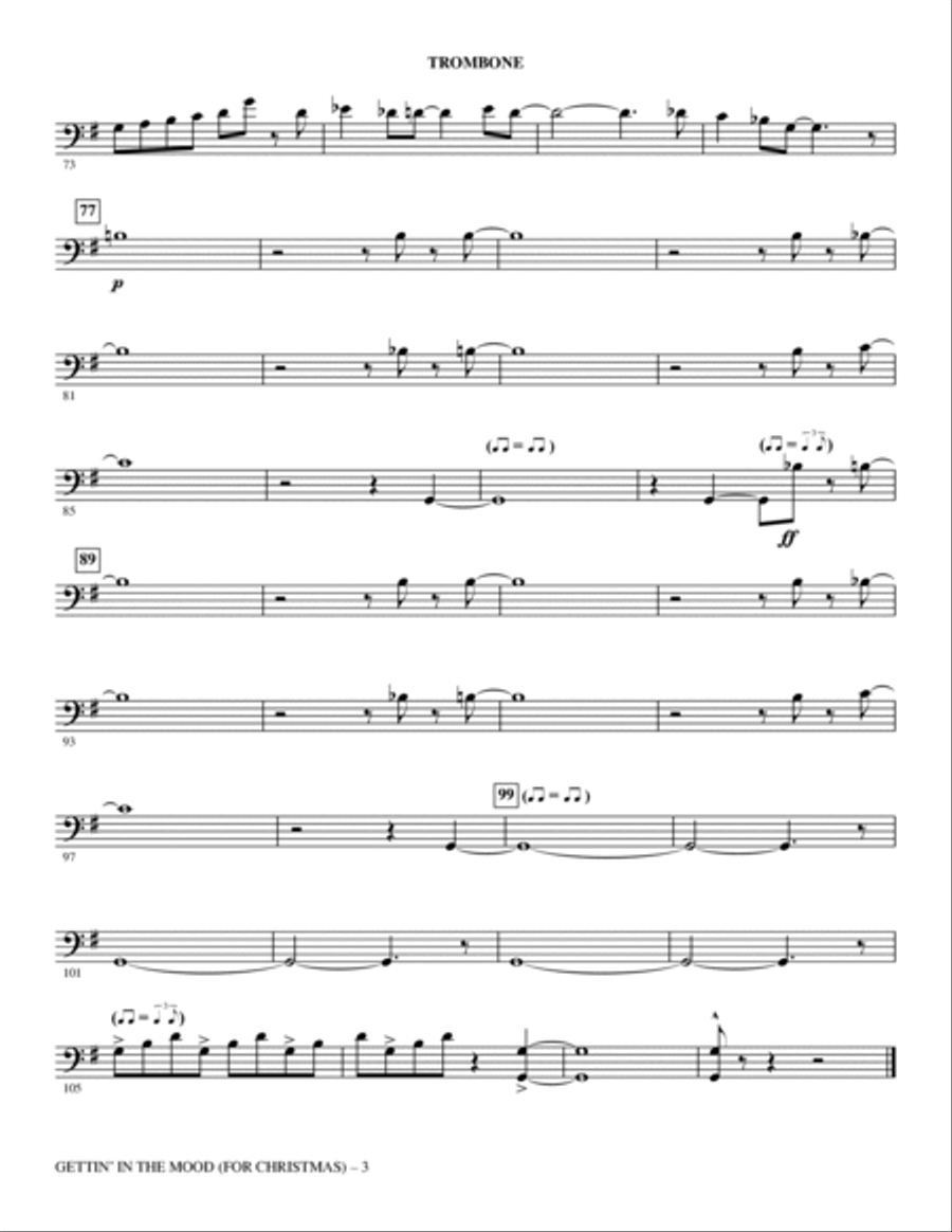 Gettin' in the Mood (For Christmas) (arr. Roger Emerson) - Trombone Choir scores gallery preview page 3