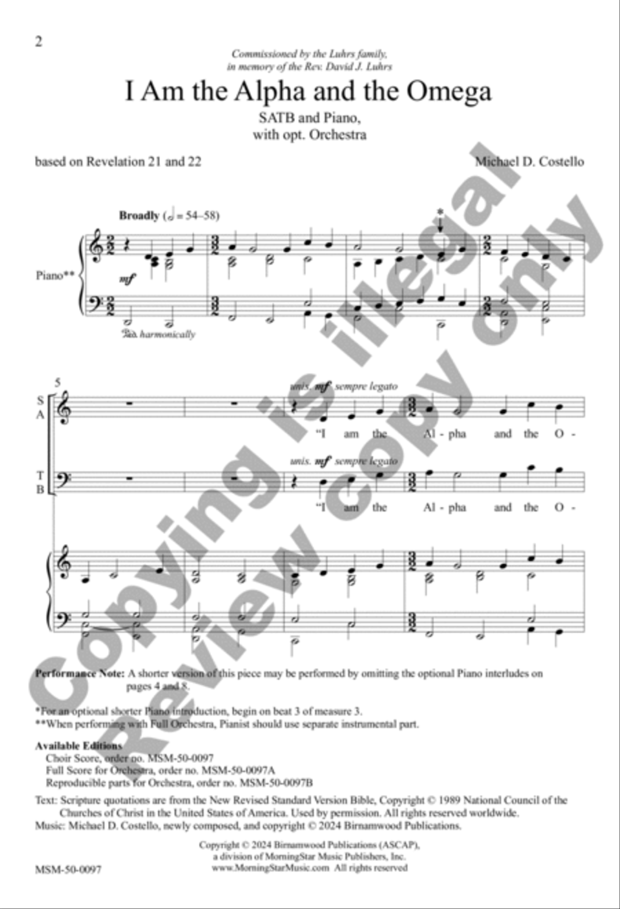 I Am the Alpha and the Omega (Choral Score) 4-Part scores gallery preview page 2