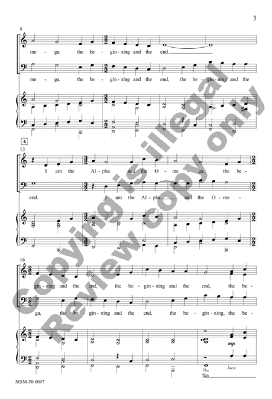 I Am the Alpha and the Omega (Choral Score) 4-Part scores gallery preview page 3