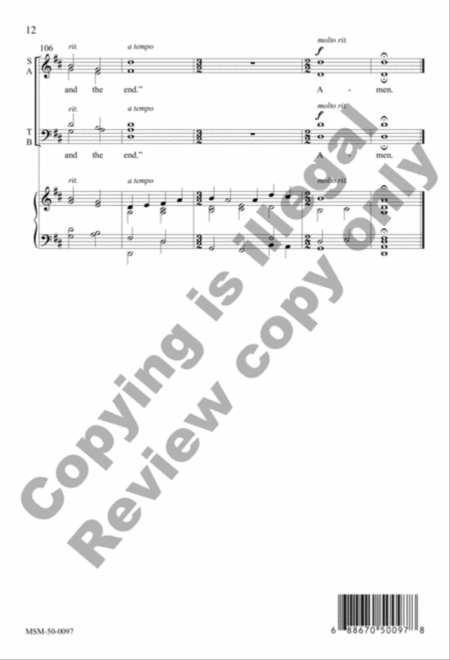 I Am the Alpha and the Omega (Choral Score) 4-Part scores gallery preview page 12