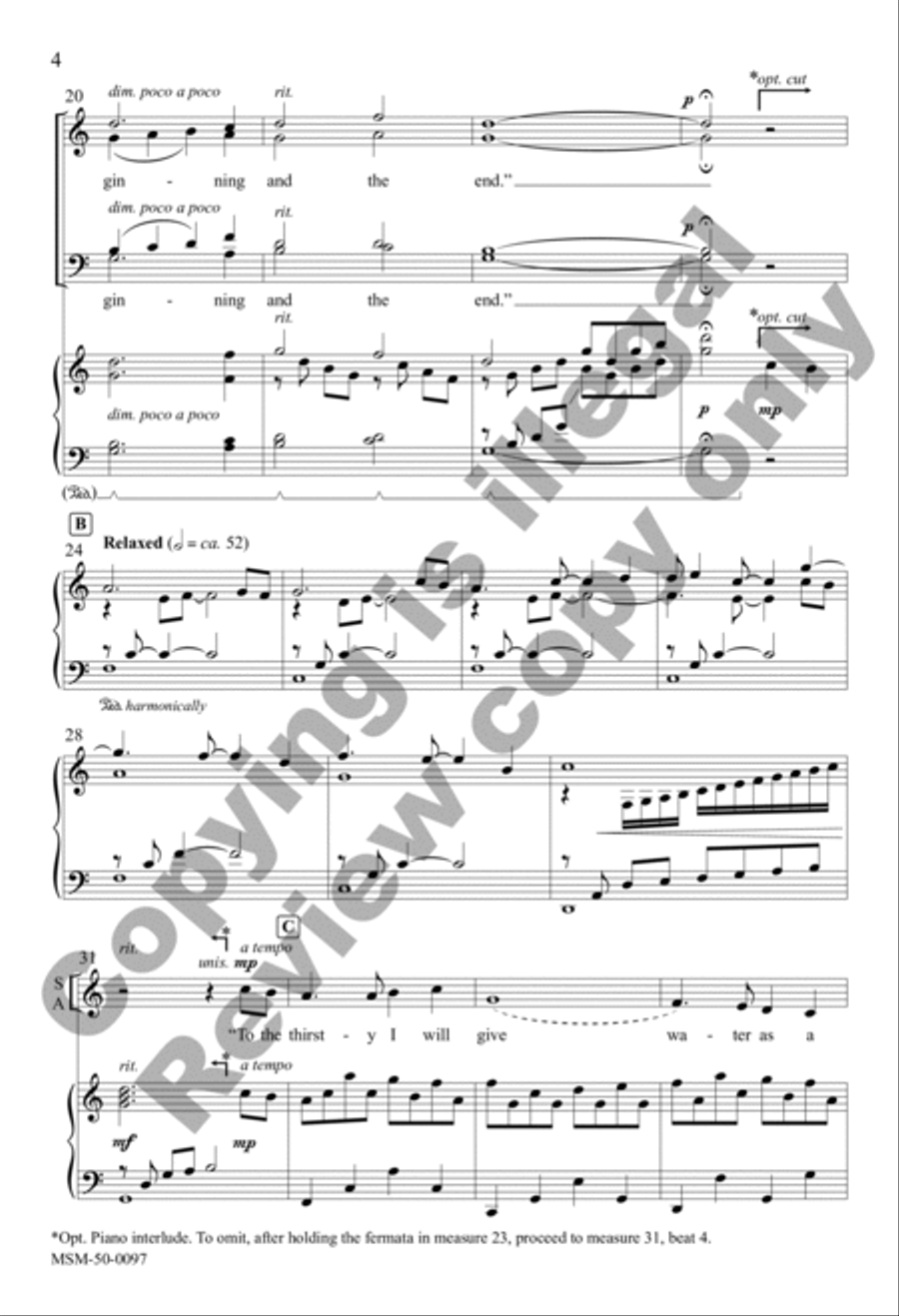 I Am the Alpha and the Omega (Choral Score) 4-Part scores gallery preview page 4