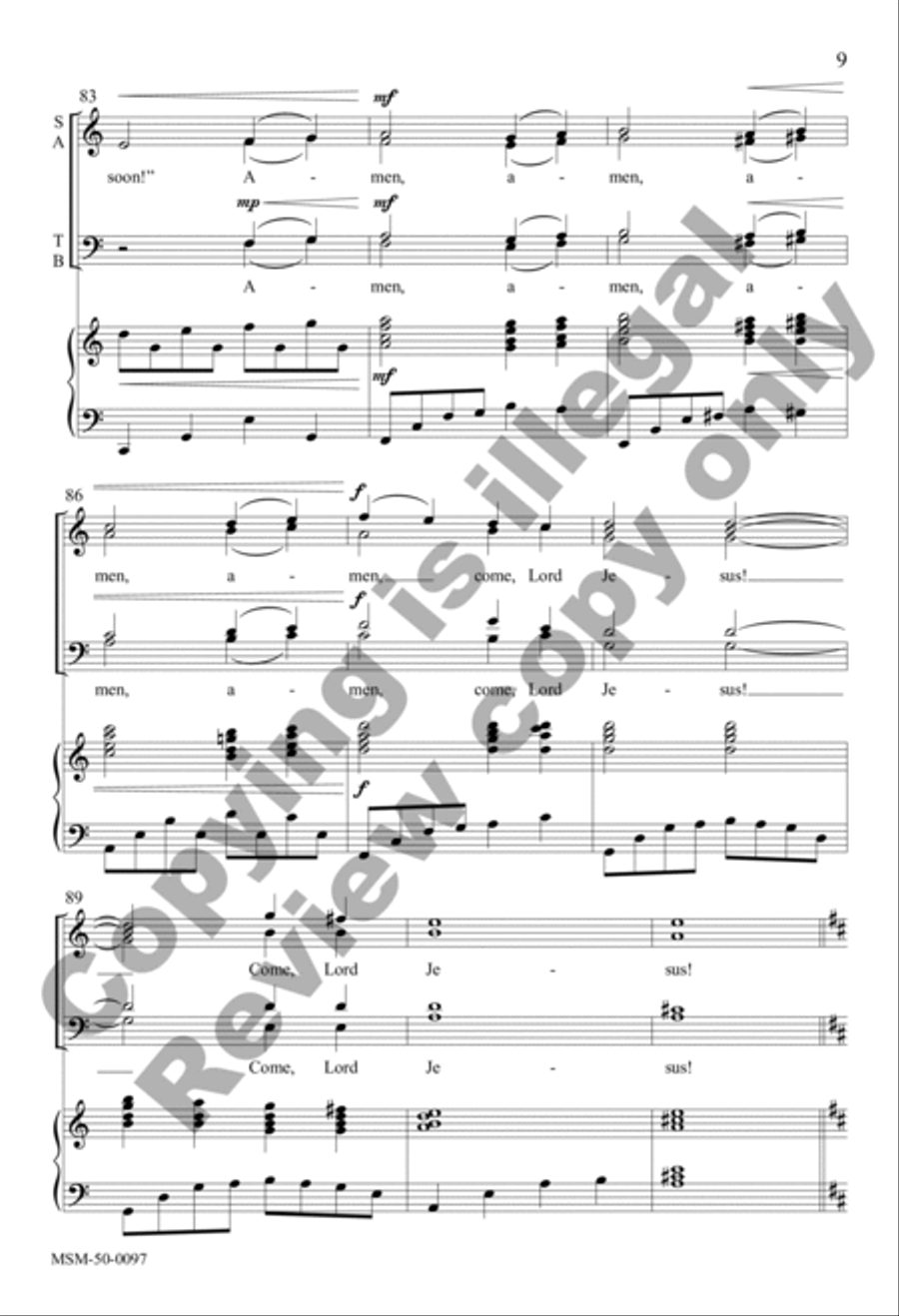 I Am the Alpha and the Omega (Choral Score) 4-Part scores gallery preview page 9