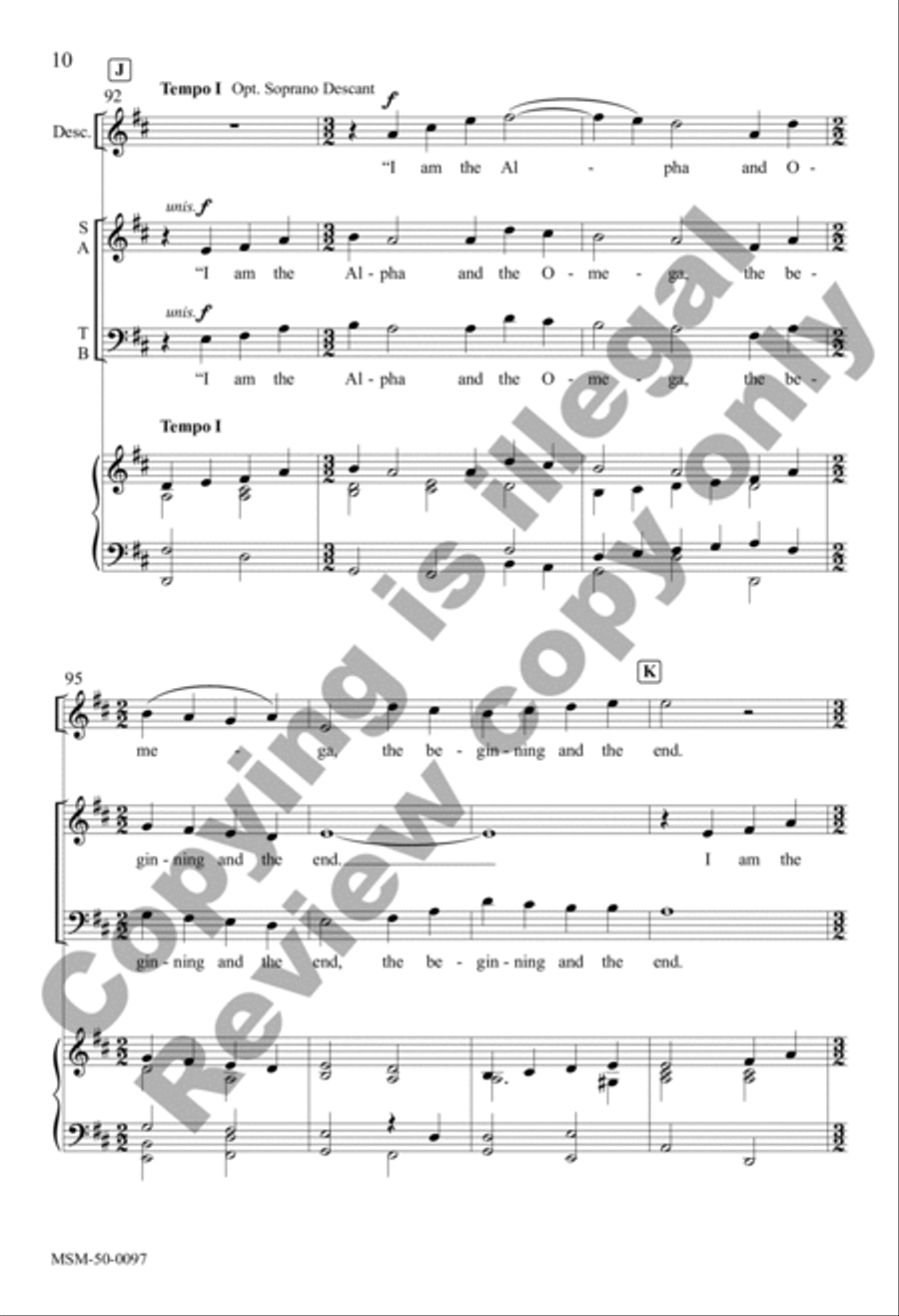I Am the Alpha and the Omega (Choral Score) 4-Part scores gallery preview page 10