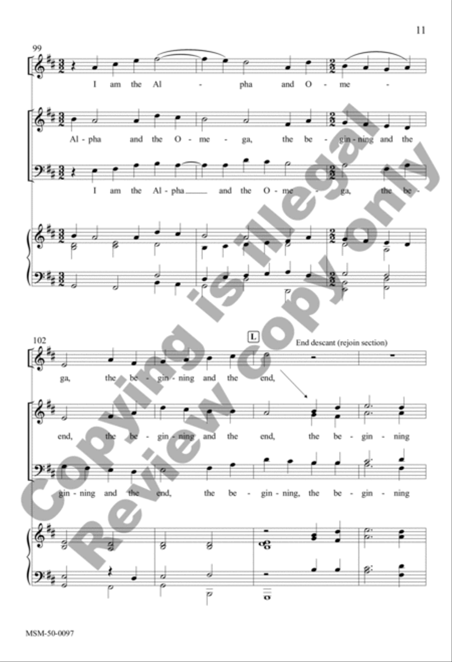 I Am the Alpha and the Omega (Choral Score) 4-Part scores gallery preview page 11