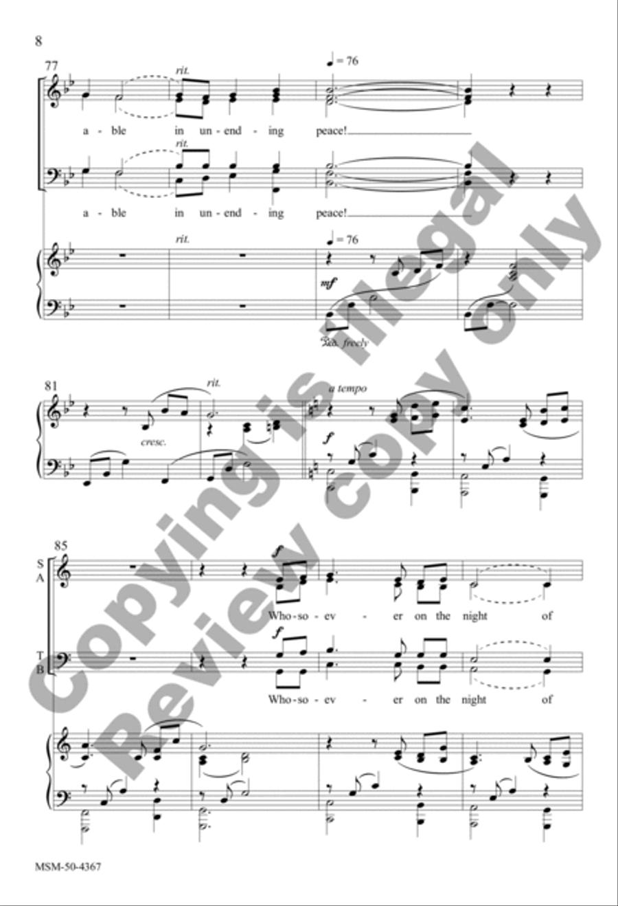 Whosoever on the Night of Christ's Nativity 4-Part scores gallery preview page 8