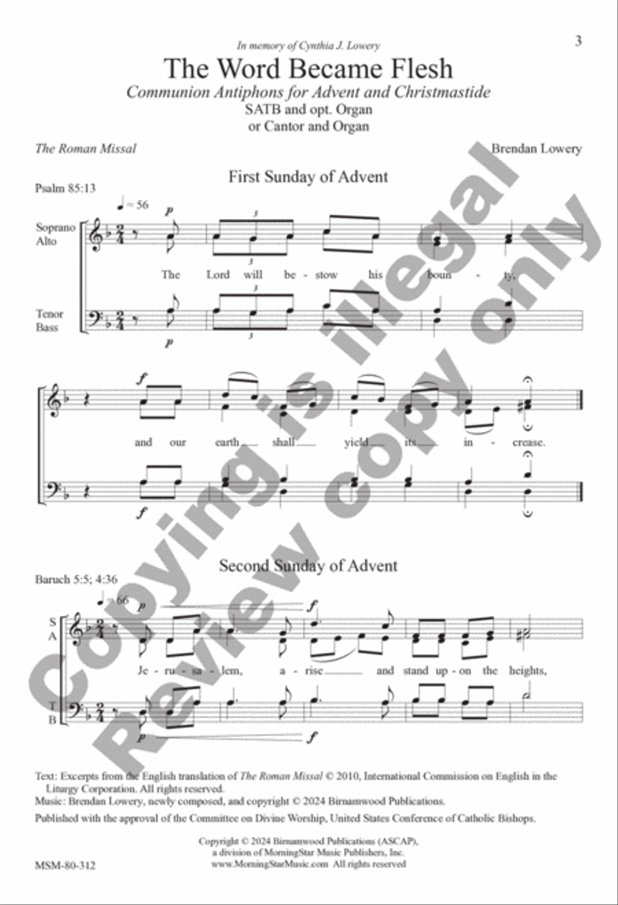 The Word Became Flesh 4-Part scores gallery preview page 3