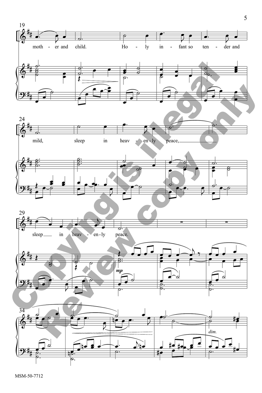 Silent Night (Choral Score) 4-Part scores gallery preview page 4