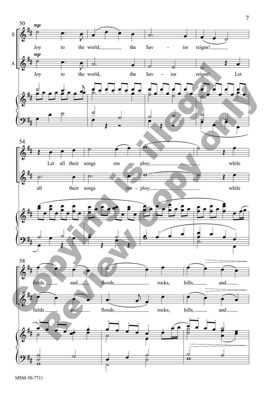 Joy to the World (Choral Score) 4-Part scores gallery preview page 6