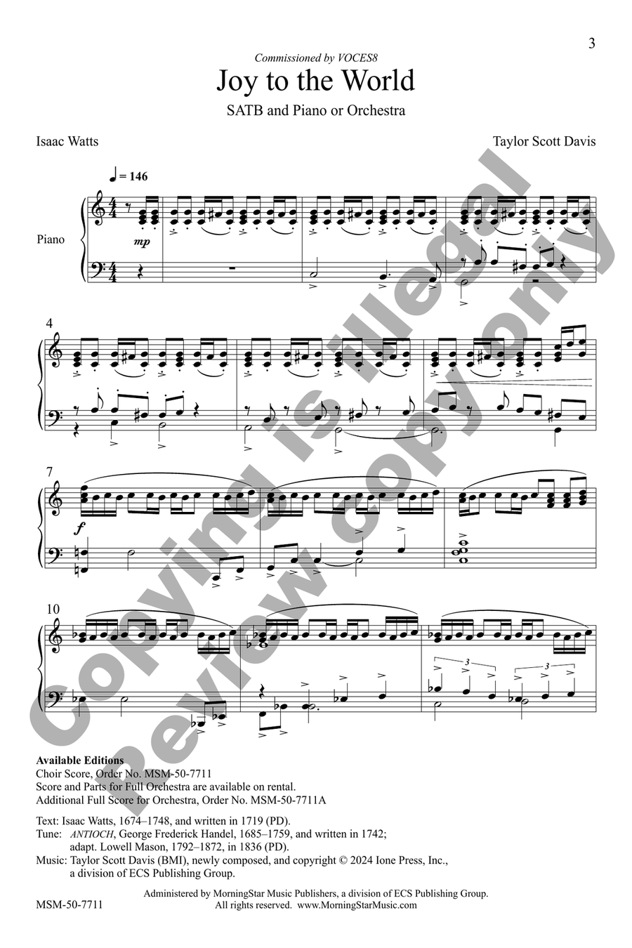 Joy to the World (Choral Score) 4-Part scores gallery preview page 2
