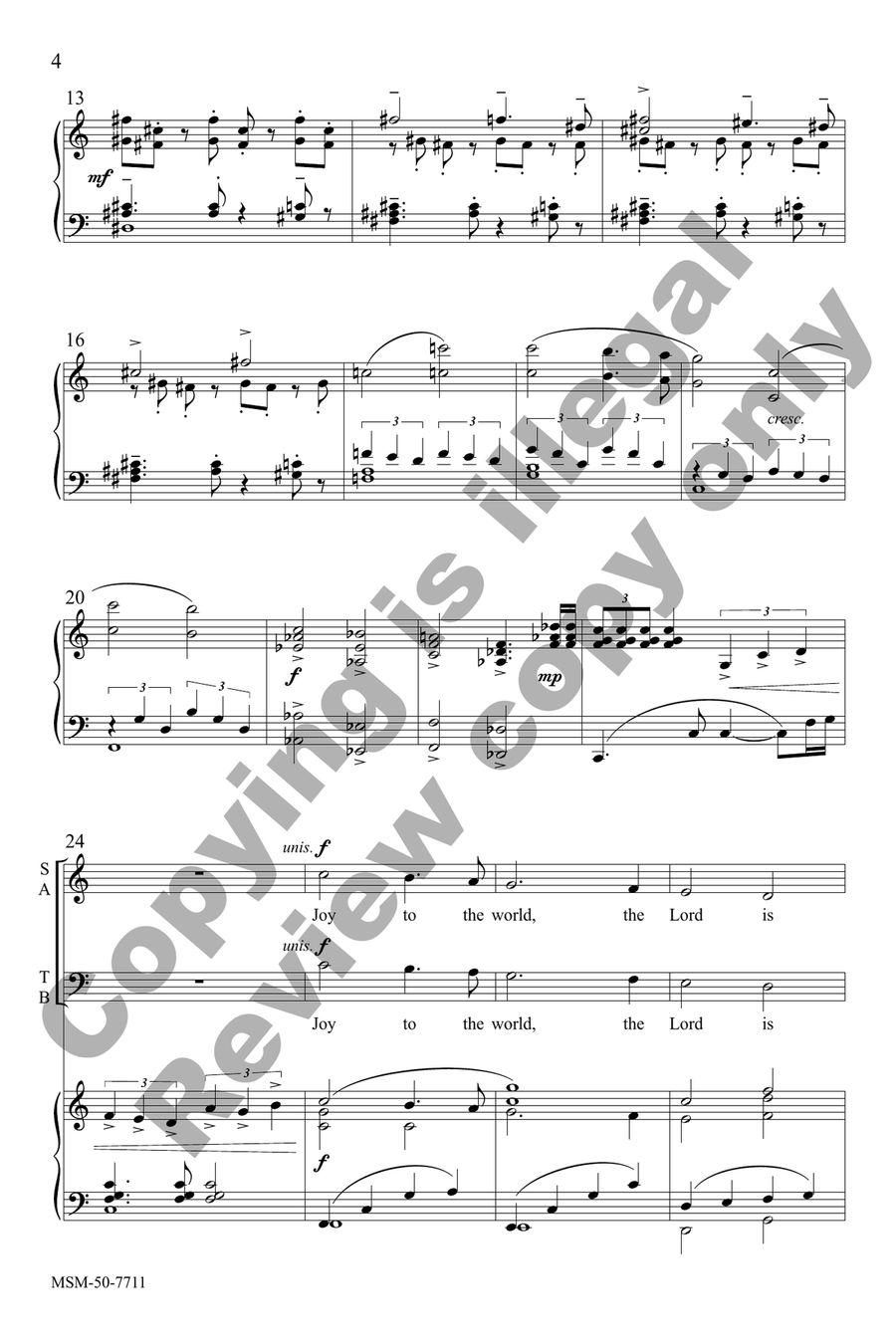 Joy to the World (Choral Score) 4-Part scores gallery preview page 3