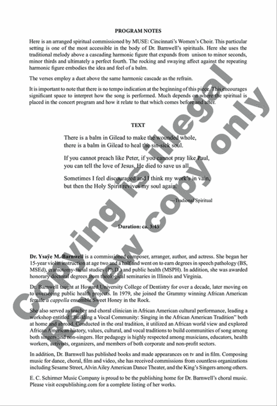 There Is a Balm in Gilead 4-Part scores gallery preview page 2