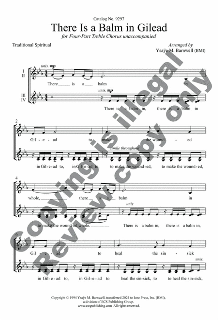 There Is a Balm in Gilead 4-Part scores gallery preview page 3