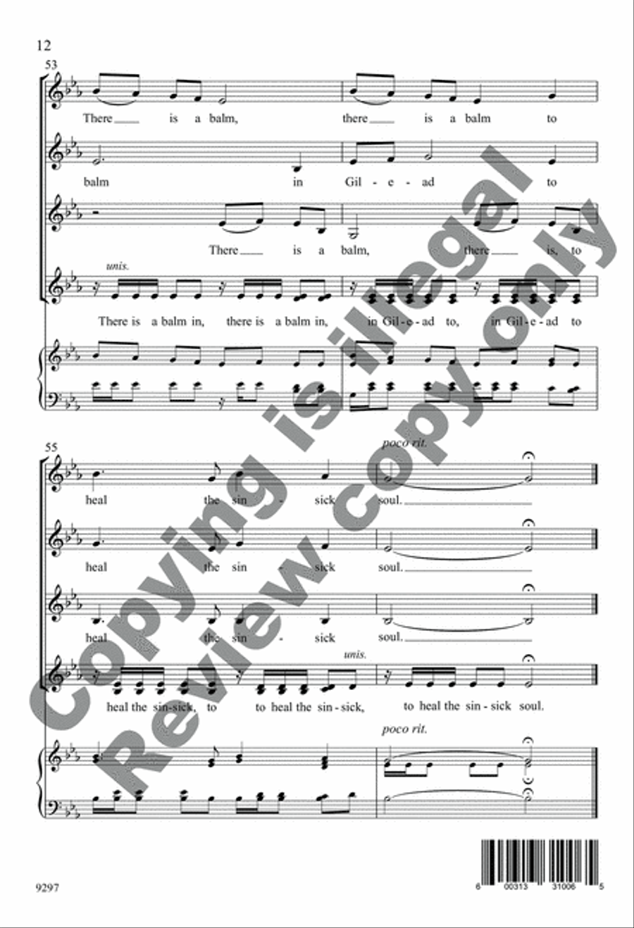 There Is a Balm in Gilead 4-Part scores gallery preview page 12