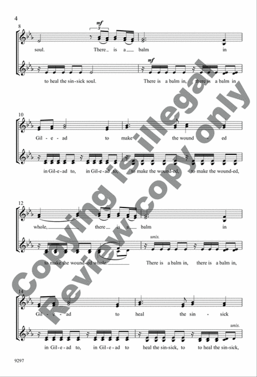 There Is a Balm in Gilead 4-Part scores gallery preview page 4