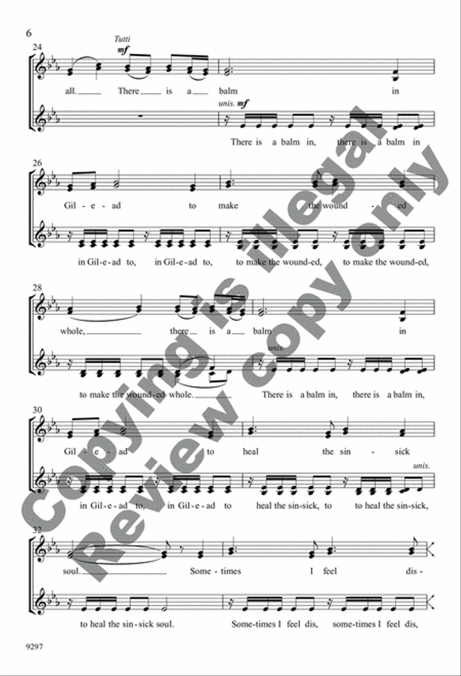 There Is a Balm in Gilead 4-Part scores gallery preview page 6