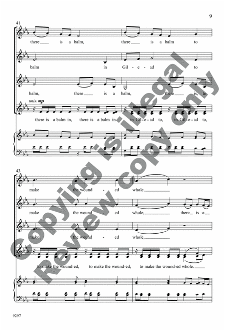 There Is a Balm in Gilead 4-Part scores gallery preview page 9