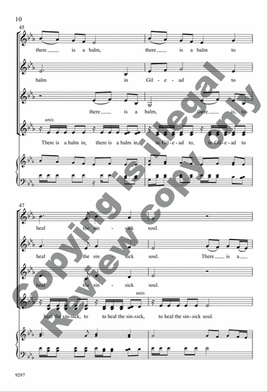 There Is a Balm in Gilead 4-Part scores gallery preview page 10