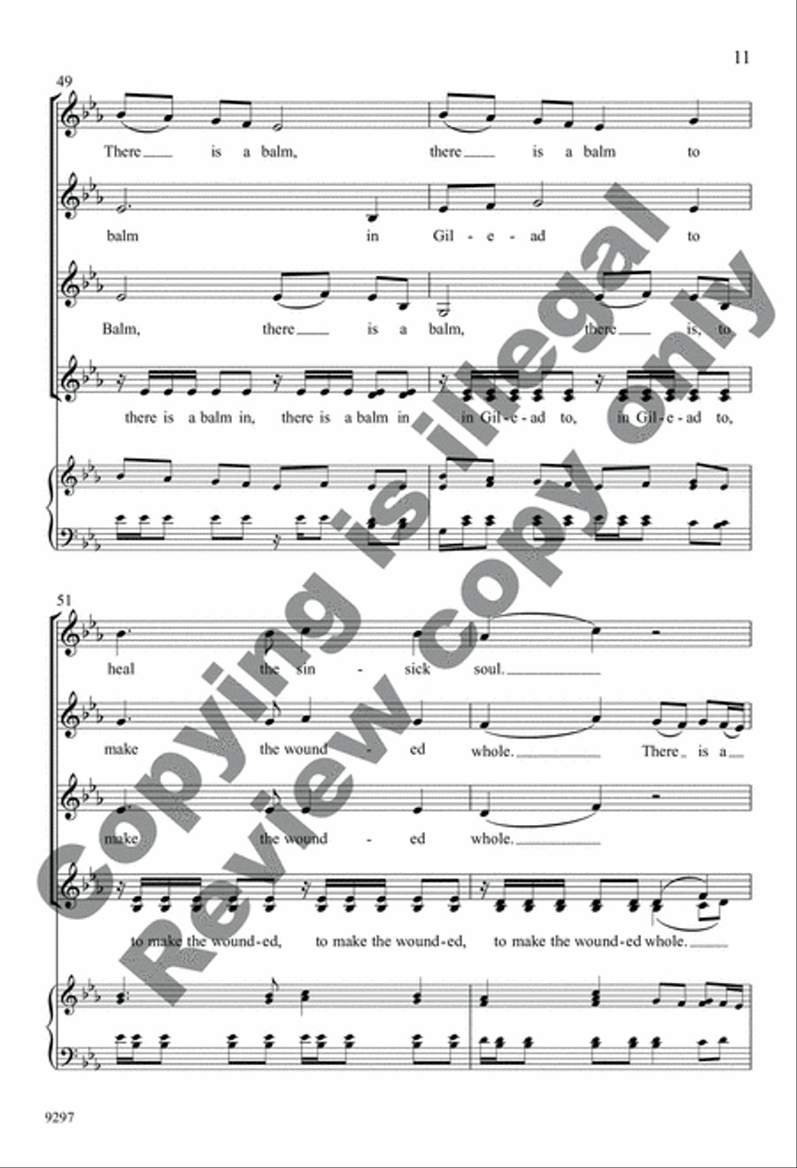 There Is a Balm in Gilead 4-Part scores gallery preview page 11