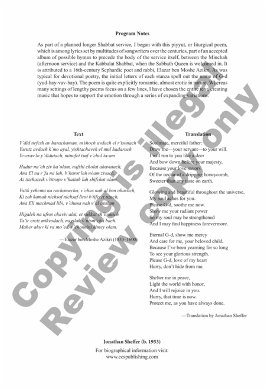 Y'did Nefesh Y'did Nefesh Divisi scores gallery preview page 2