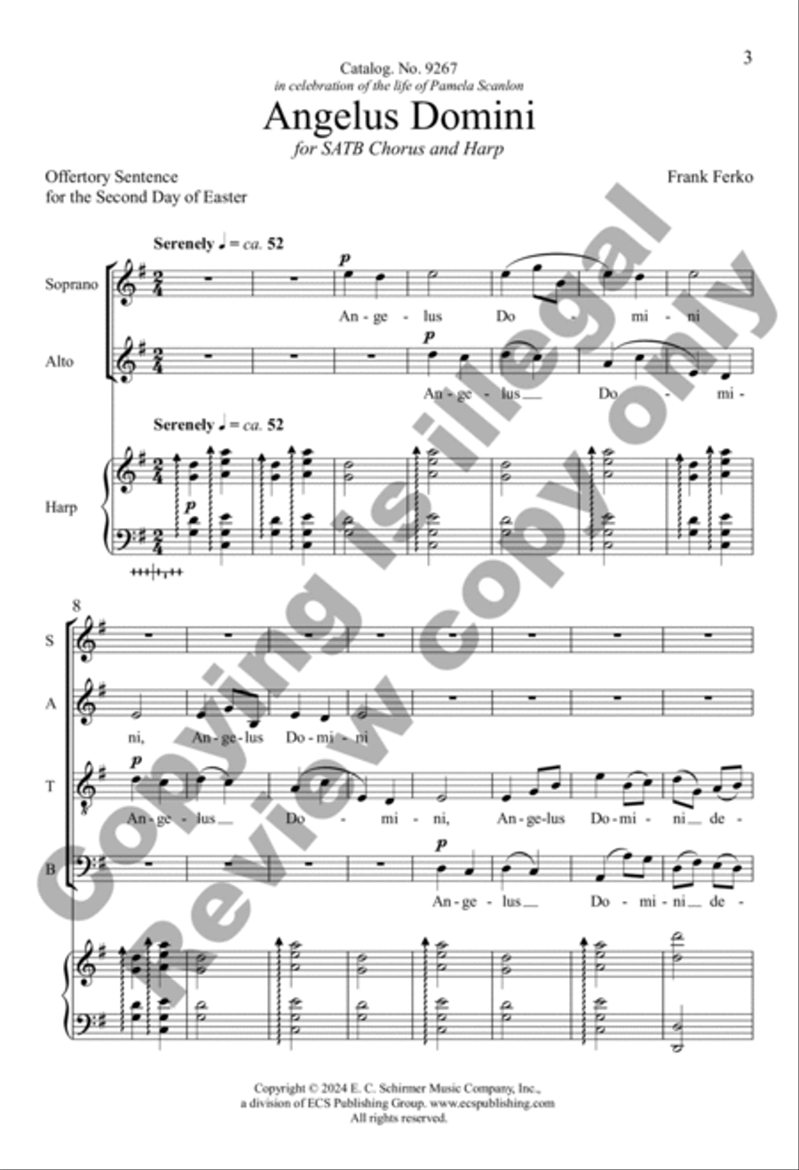 Angelus Domini (Choral Score) 4-Part scores gallery preview page 3