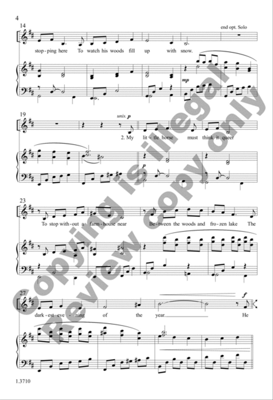 Stopping by Woods on a Snowy Evening SSA scores gallery preview page 4