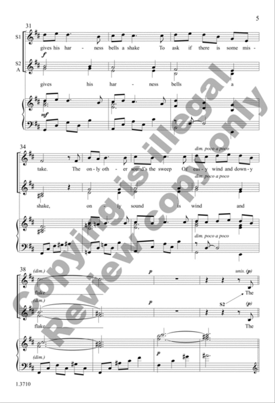 Stopping by Woods on a Snowy Evening SSA scores gallery preview page 5