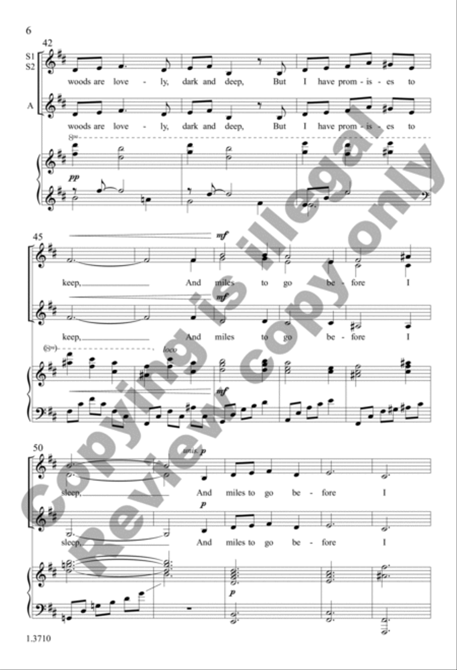 Stopping by Woods on a Snowy Evening SSA scores gallery preview page 6