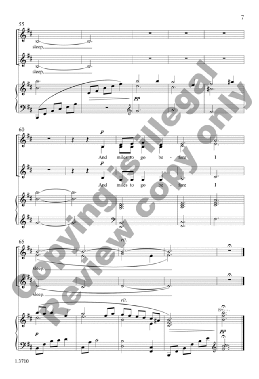 Stopping by Woods on a Snowy Evening SSA scores gallery preview page 7