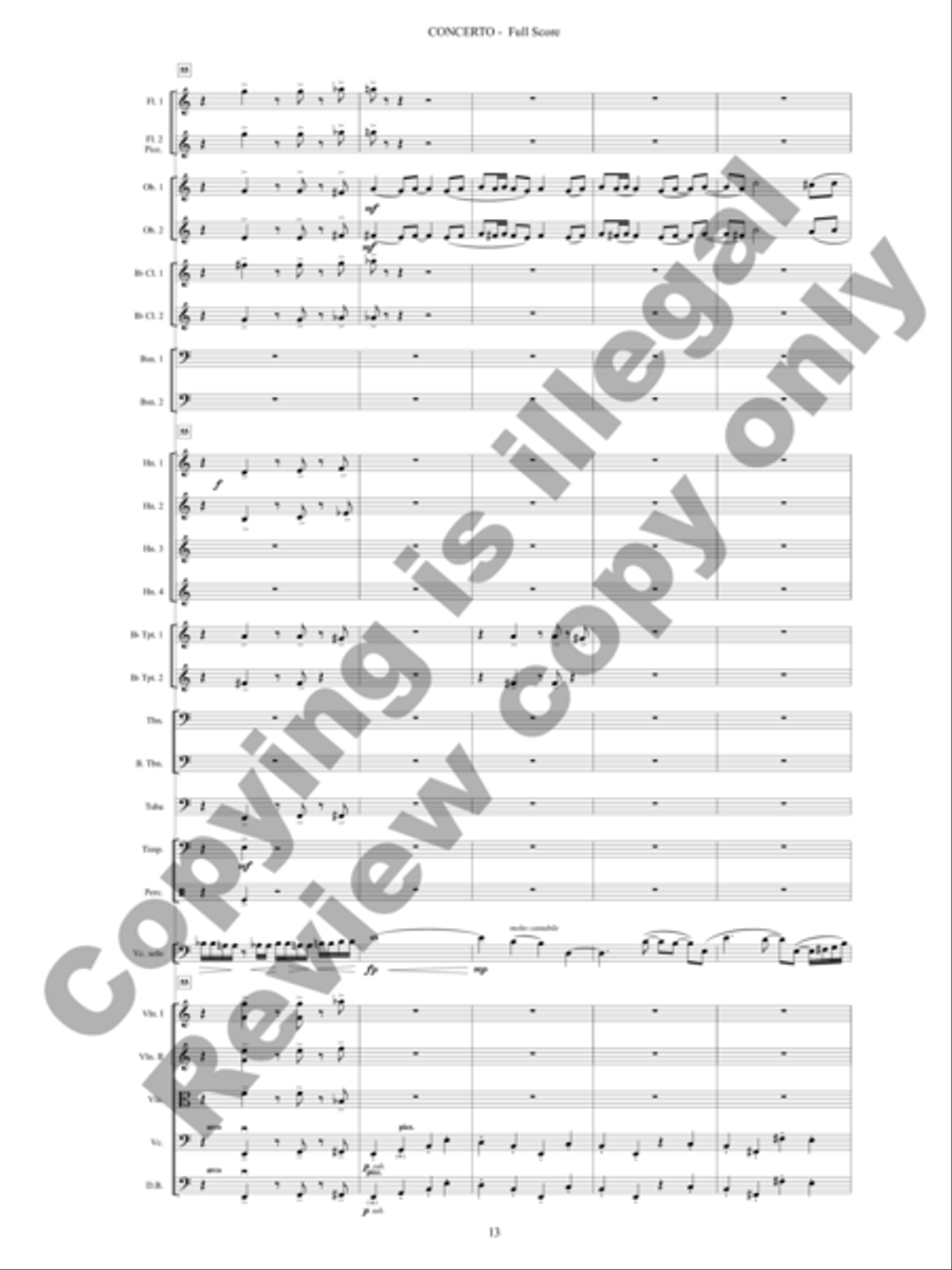 Cello Concerto No. 1 (Additional Full Score) Orchestra scores gallery preview page 14