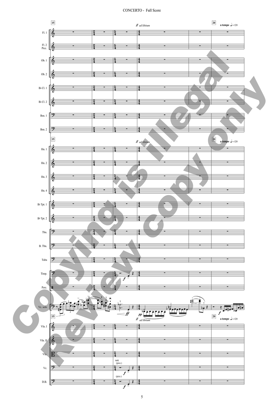Cello Concerto No. 1 (Additional Full Score) Orchestra scores gallery preview page 6