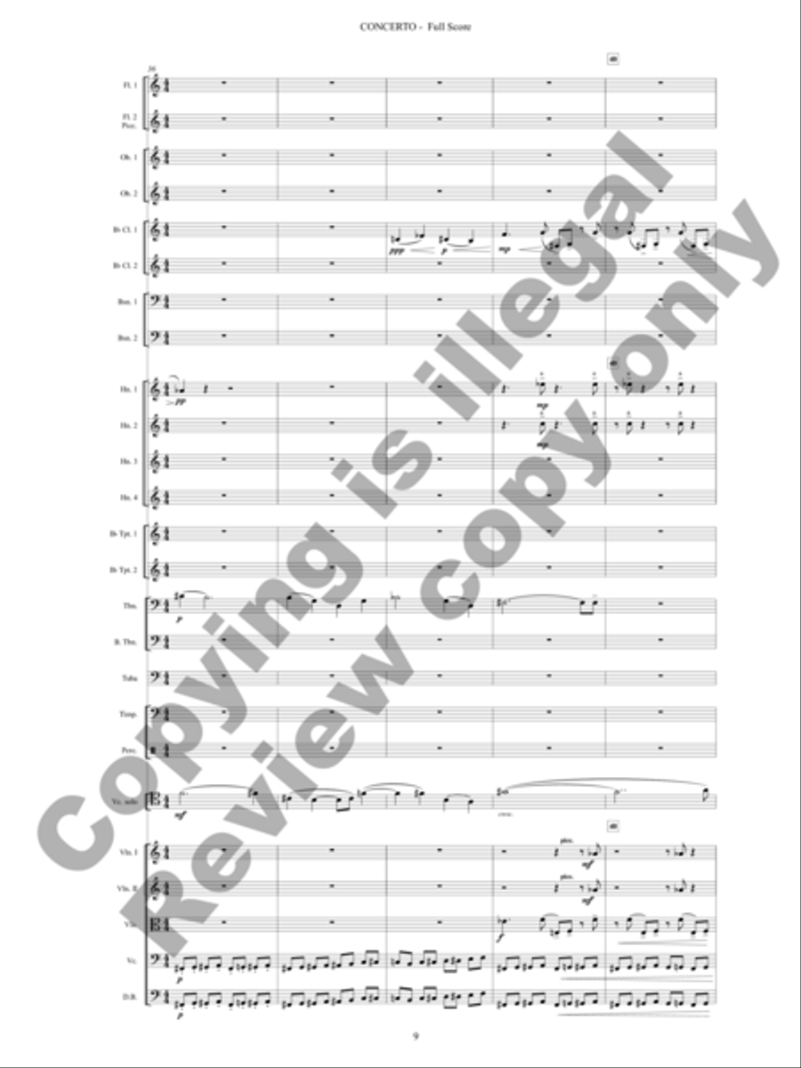 Cello Concerto No. 1 (Additional Full Score) Orchestra scores gallery preview page 10