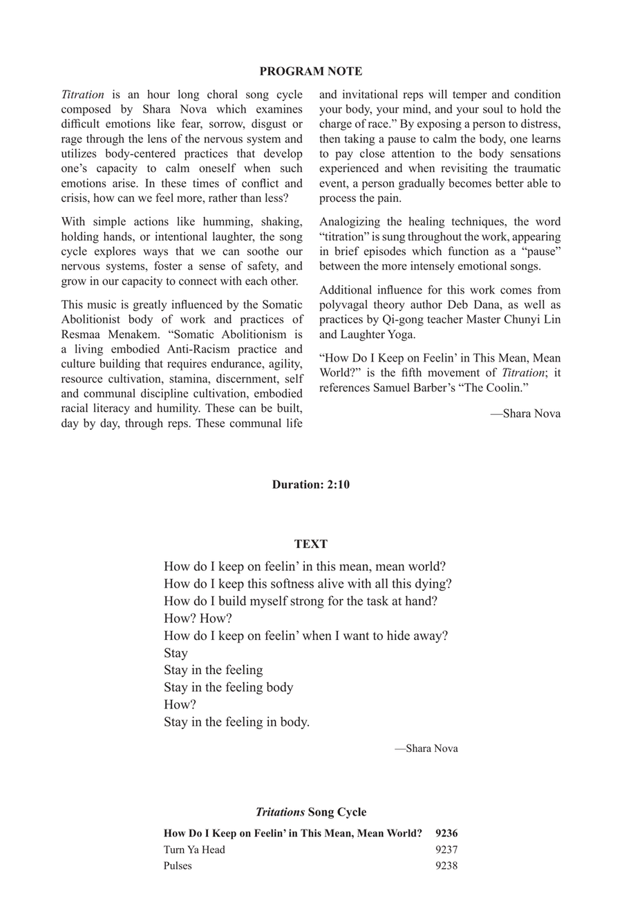 How Do I Keep on Feelin' in This Mean, Mean World? (Downloadable) Divisi scores gallery preview page 2