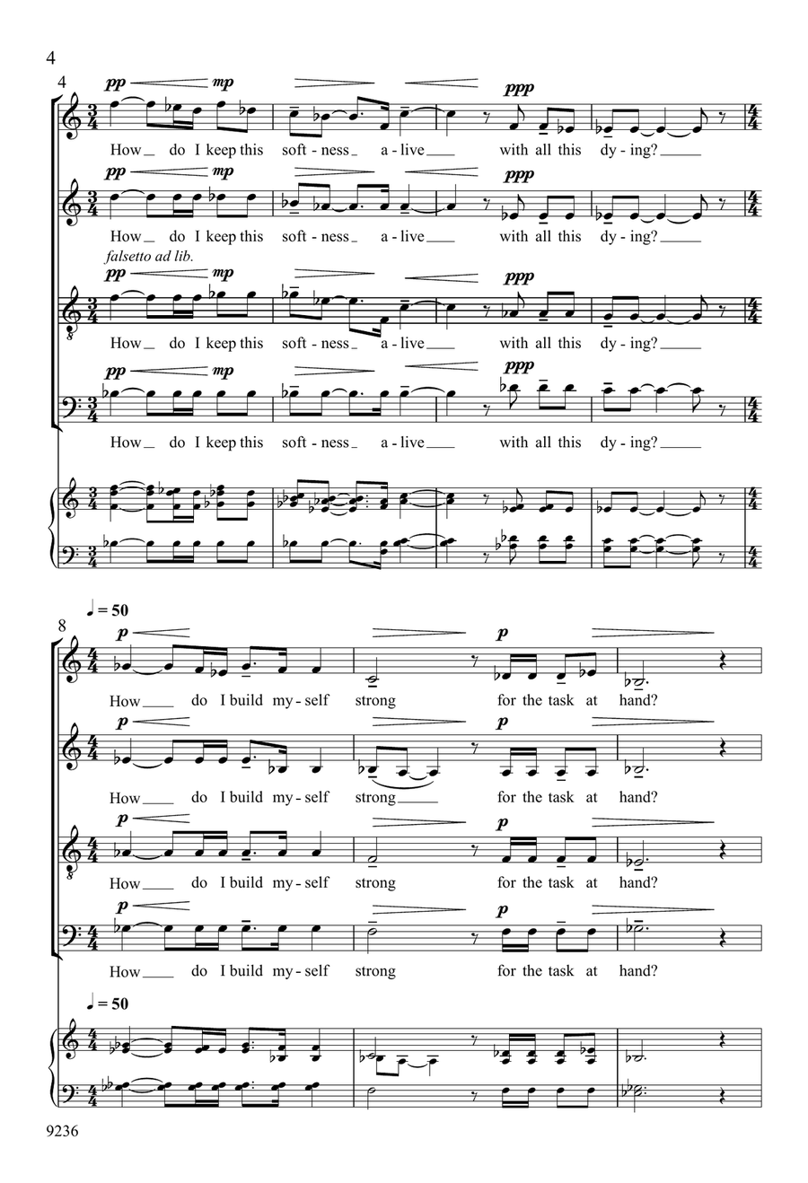 How Do I Keep on Feelin' in This Mean, Mean World? (Downloadable) Divisi scores gallery preview page 4