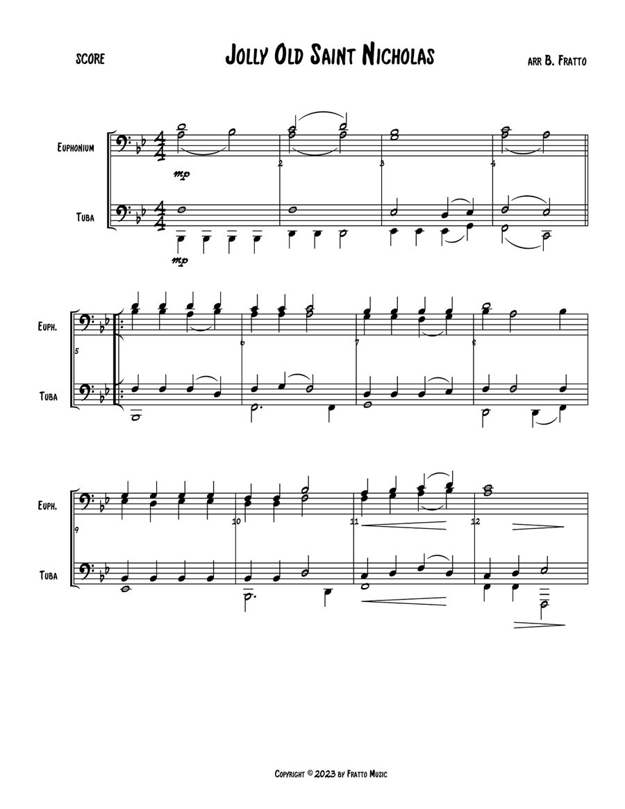 Jolly Old Saint Nicholas Jolly Old Saint Nicholas Brass Quartet scores gallery preview page 2
