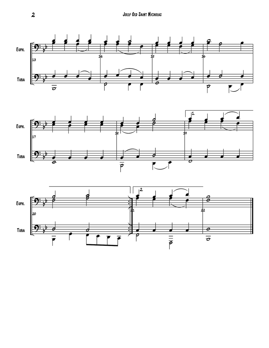 Jolly Old Saint Nicholas Jolly Old Saint Nicholas Brass Quartet scores gallery preview page 3