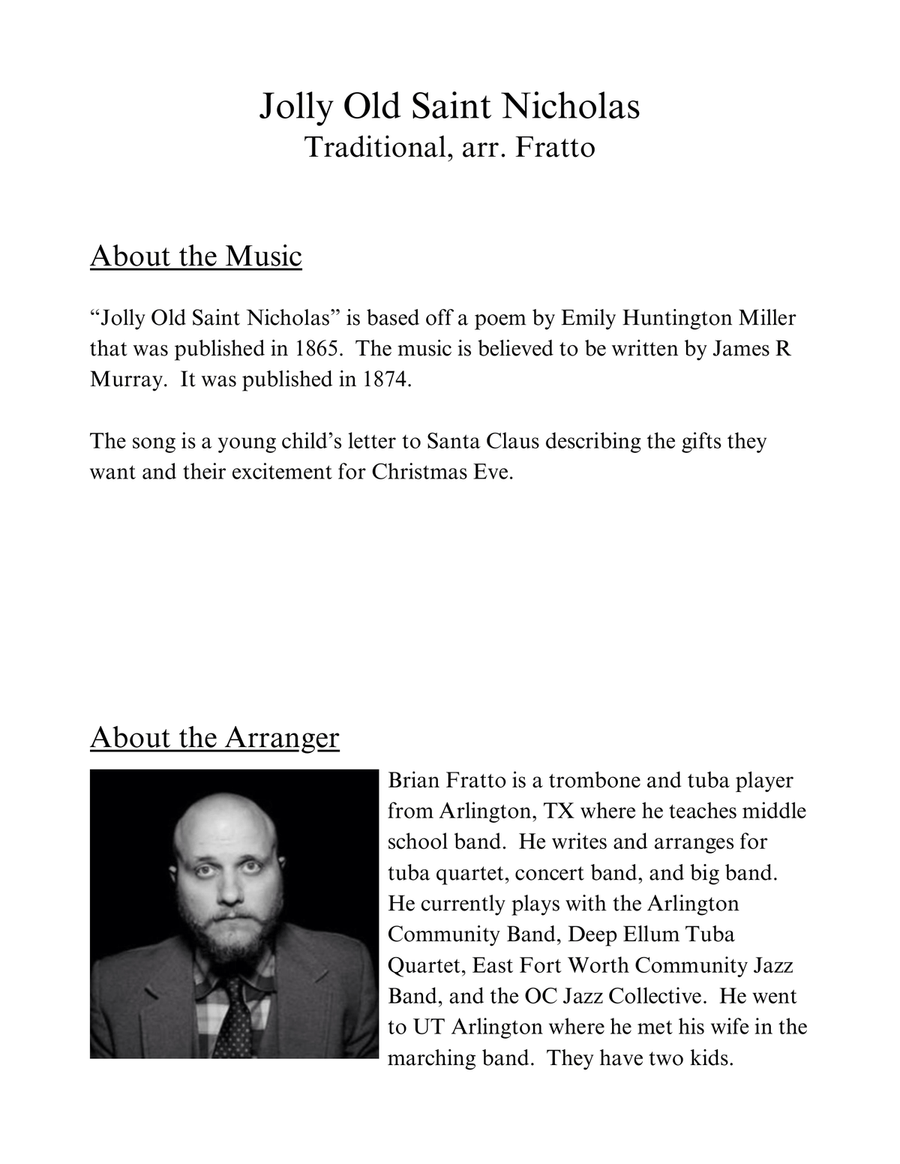 Jolly Old Saint Nicholas Jolly Old Saint Nicholas Brass Quartet scores gallery preview page 4