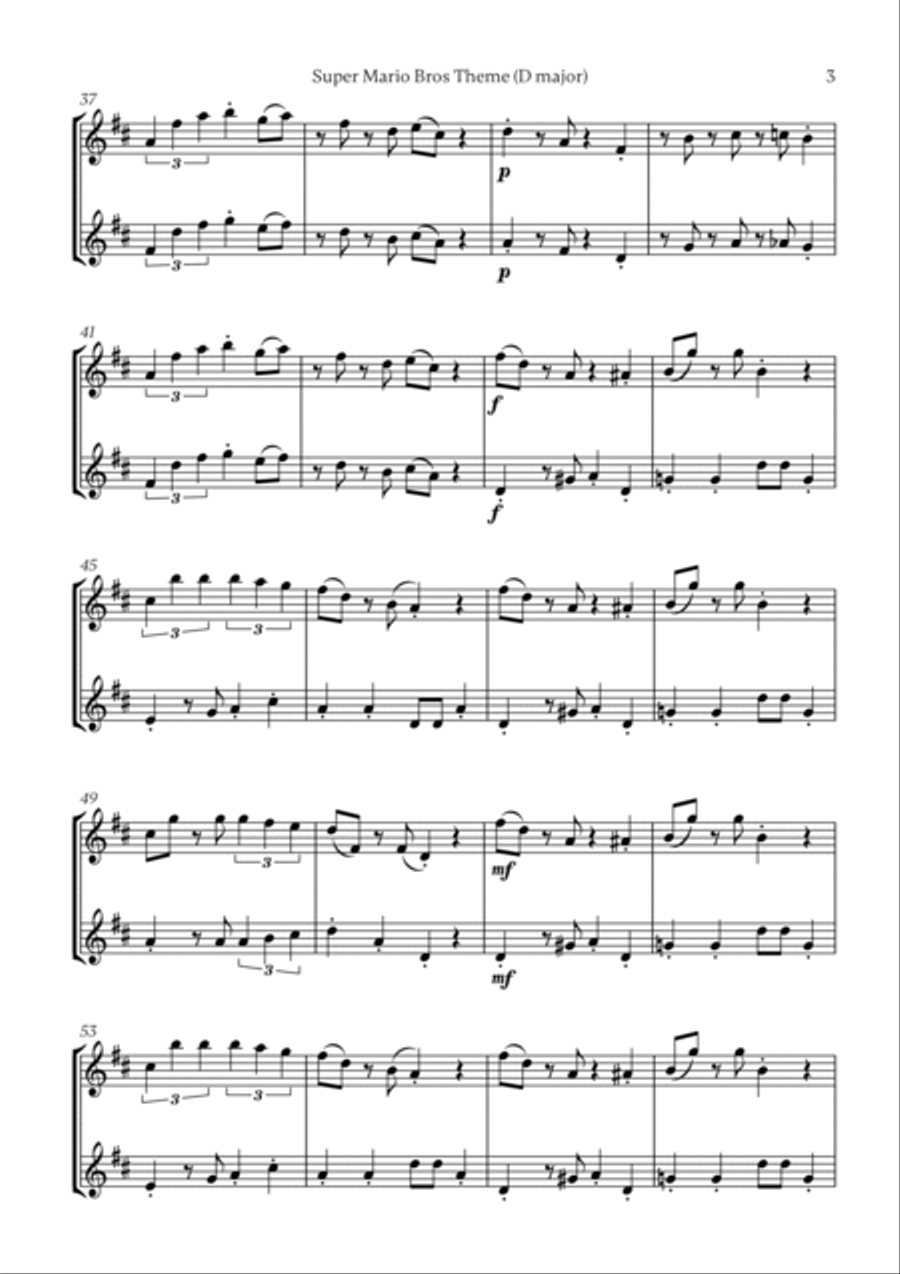 Super Mario Bros Theme Flute scores gallery preview page 3