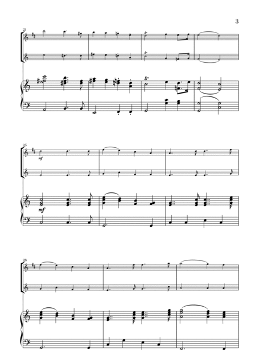 Felix Mendelssohn - Wedding March (C major) (for Trumpet and Flute) Flute scores gallery preview page 3