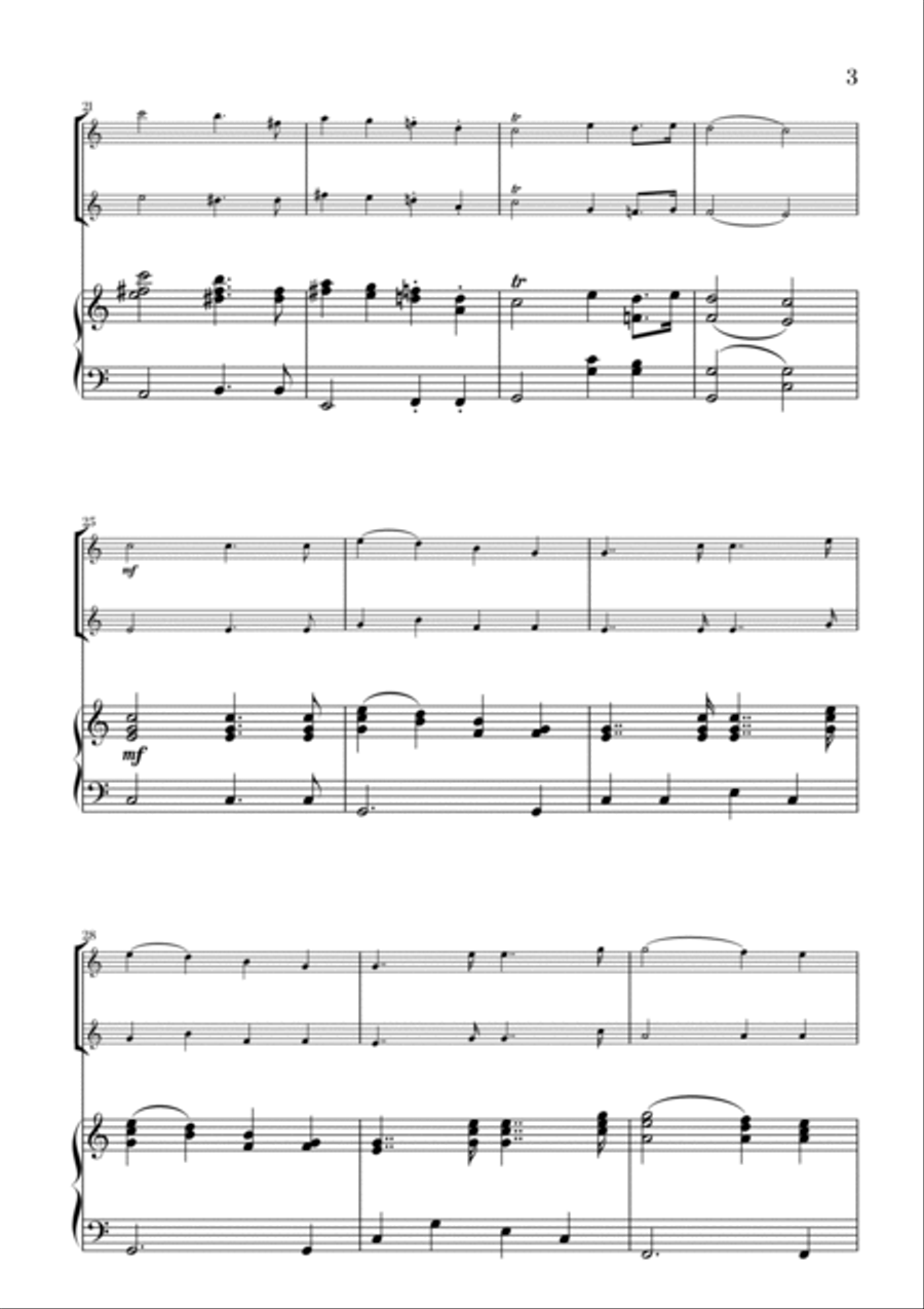 Felix Mendelssohn - Wedding March (C major) (for Violin Duet) String Duet scores gallery preview page 3
