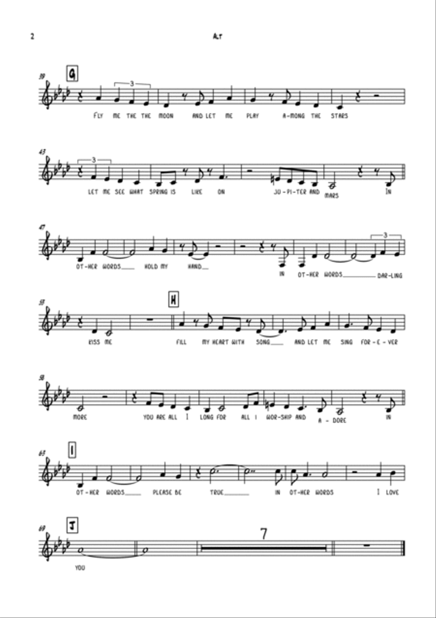 Fly Me to the Moon Jazz Ensemble scores gallery preview page 2