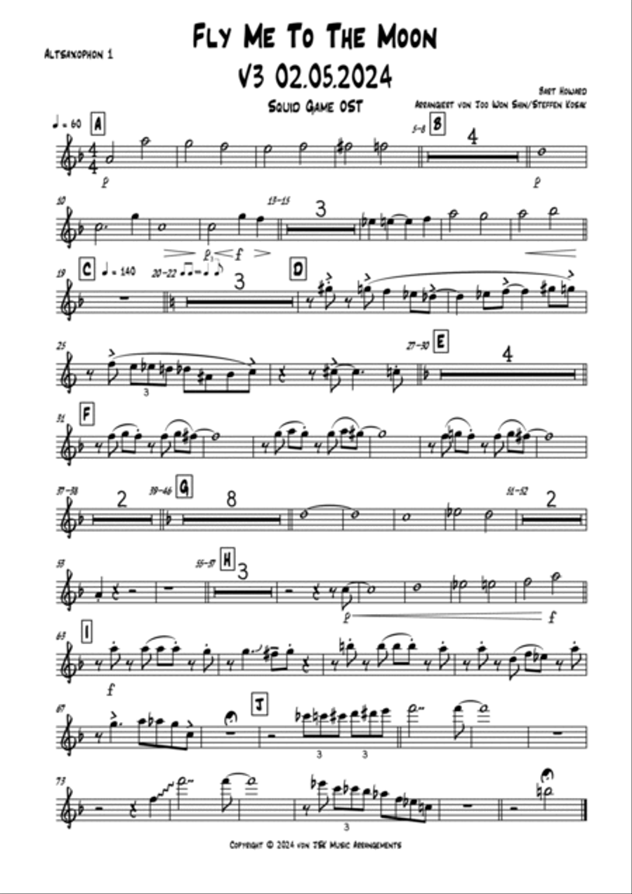 Fly Me to the Moon Jazz Ensemble scores gallery preview page 3