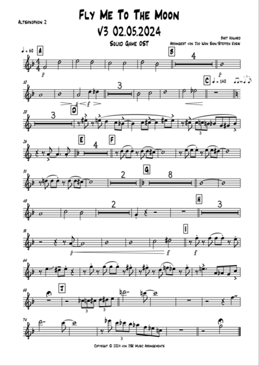 Fly Me to the Moon Jazz Ensemble scores gallery preview page 4