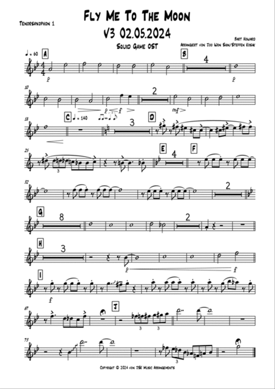 Fly Me to the Moon Jazz Ensemble scores gallery preview page 5
