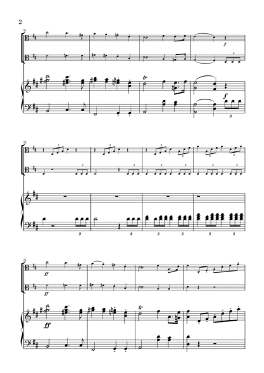 Felix Mendelssohn - Wedding March (D major) (for Viola Duet) String Duet scores gallery preview page 2
