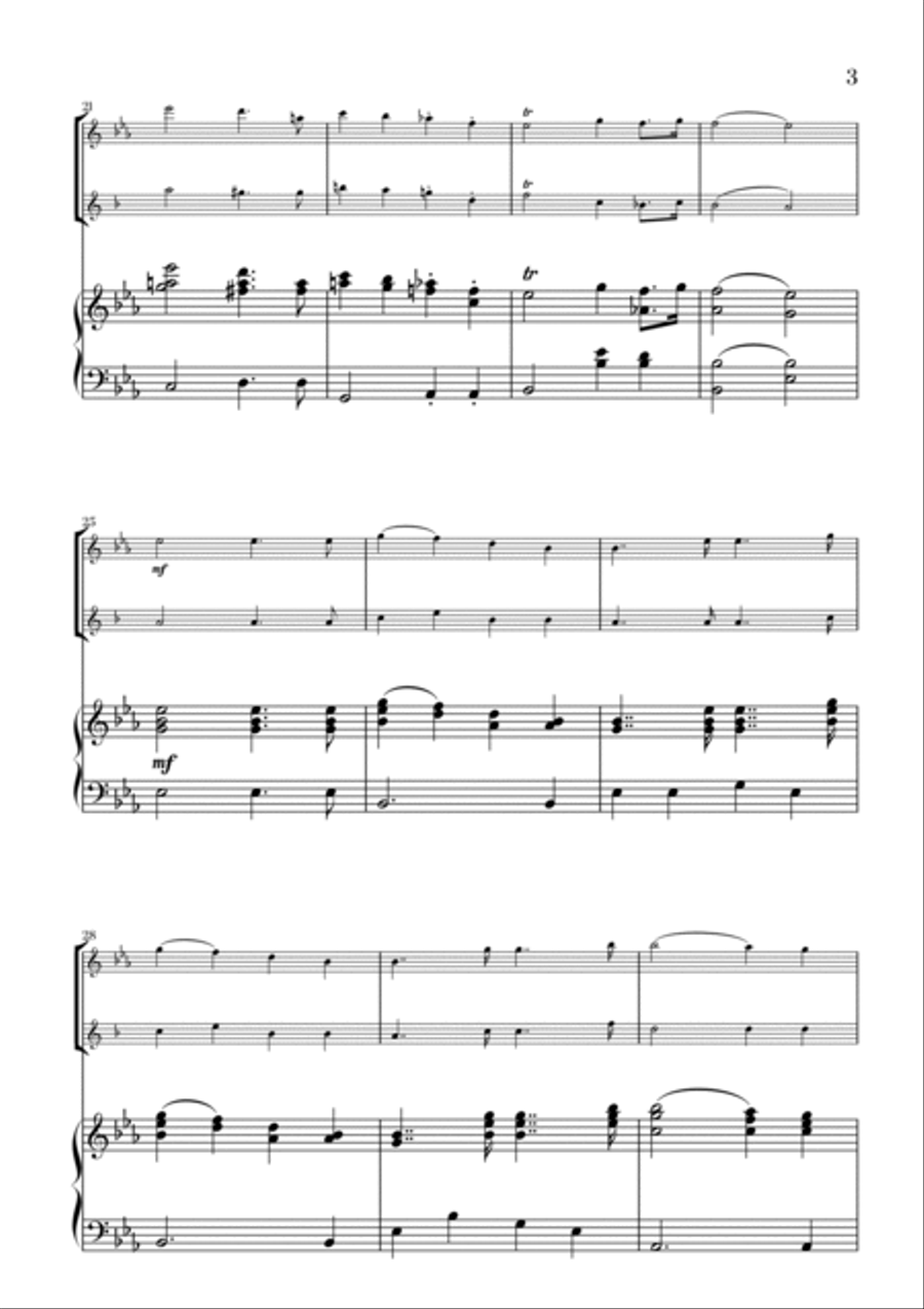 Felix Mendelssohn - Wedding March (E-flat major) (for Oboe and Trumpet) Trumpet Duet scores gallery preview page 3