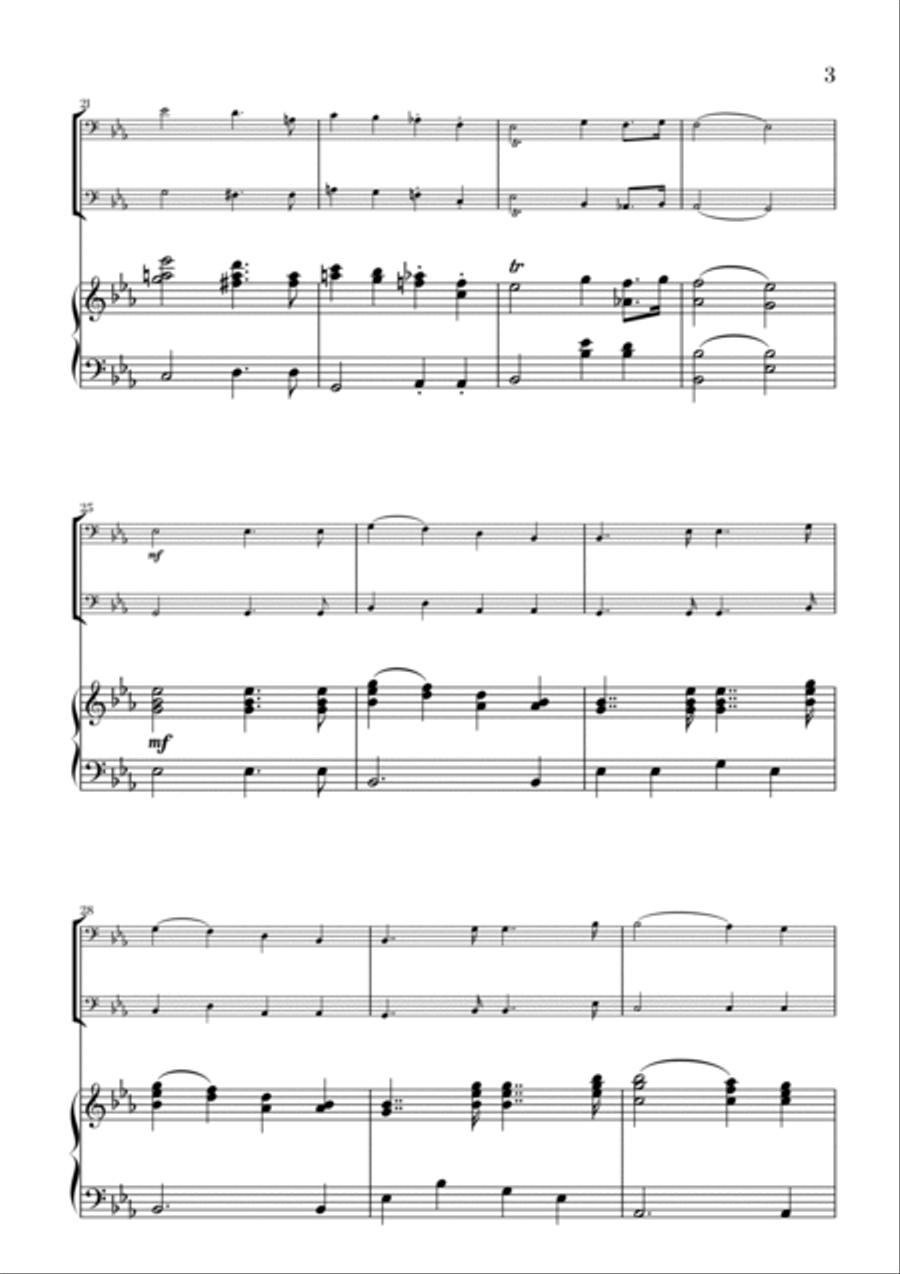Felix Mendelssohn - Wedding March (E-flat major) (for Trombone Duet) Trombone Duet scores gallery preview page 3