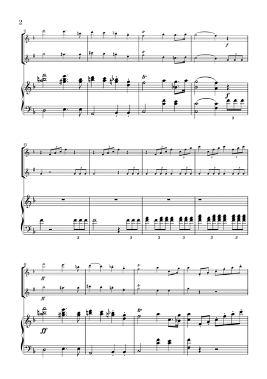 Felix Mendelssohn - Wedding March (F major) (for Violin and Soprano Saxophone) Soprano Saxophone scores gallery preview page 2