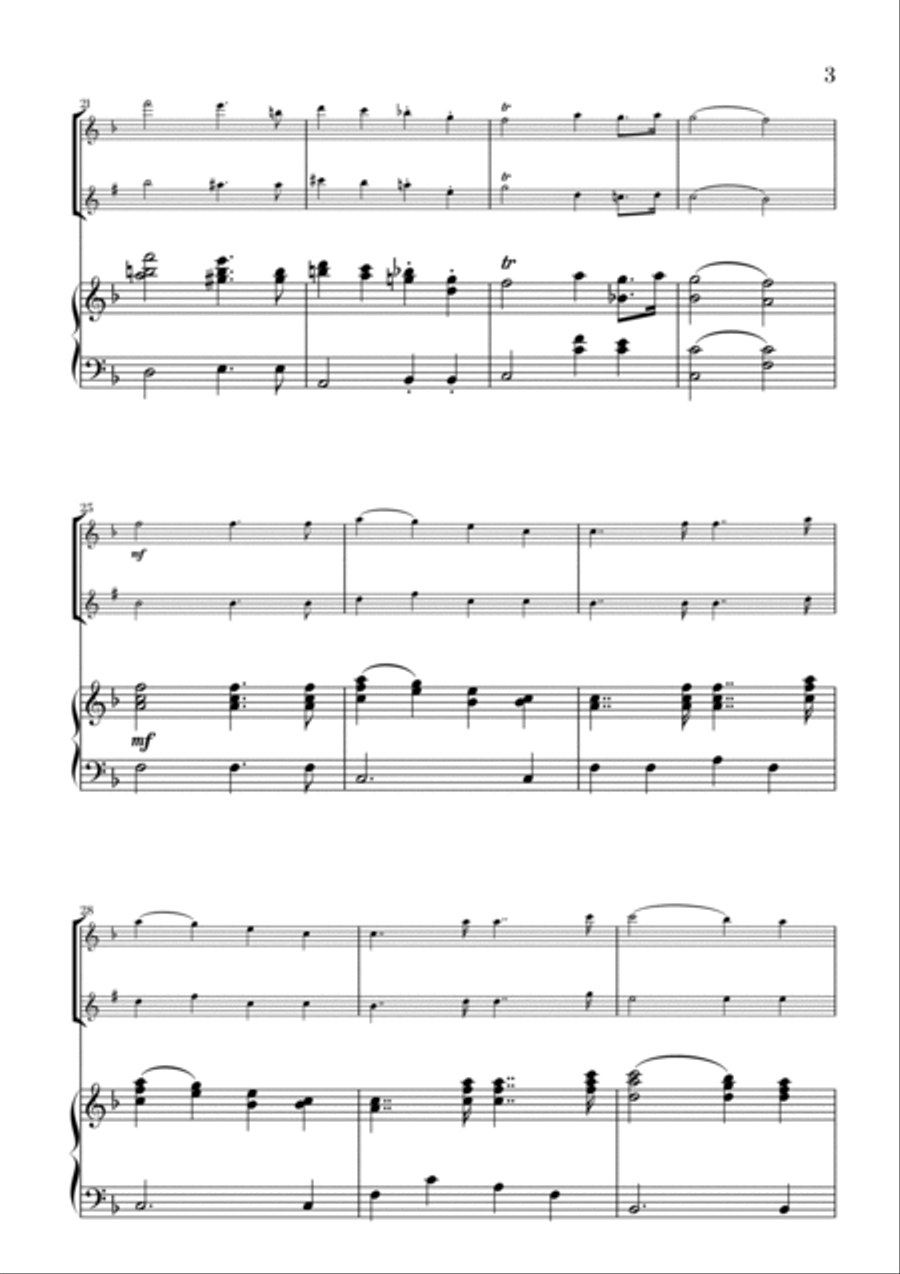 Felix Mendelssohn - Wedding March (F major) (for Violin and Soprano Saxophone) Soprano Saxophone scores gallery preview page 3
