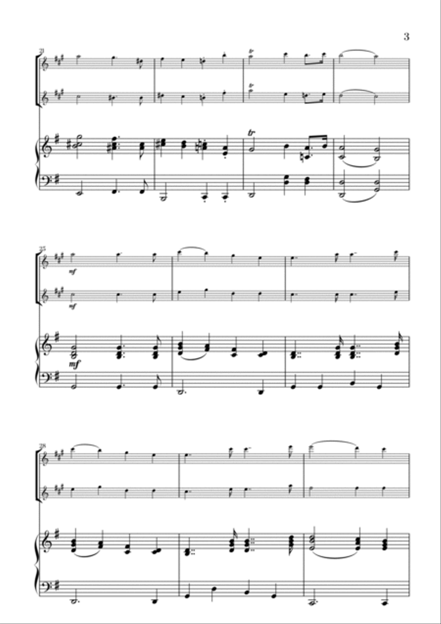 Felix Mendelssohn - Wedding March (G major) (for Clarinet and Soprano Saxophone) Woodwind Duet scores gallery preview page 3