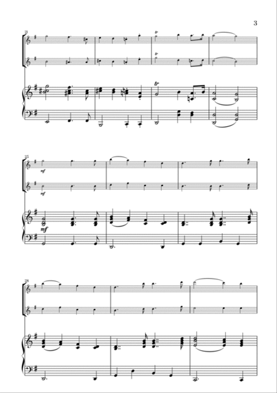 Felix Mendelssohn - Wedding March (G major) (for Flute and Oboe) Woodwind Duet scores gallery preview page 3